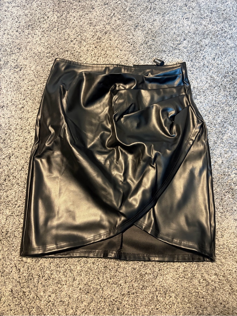Leather mini skirt